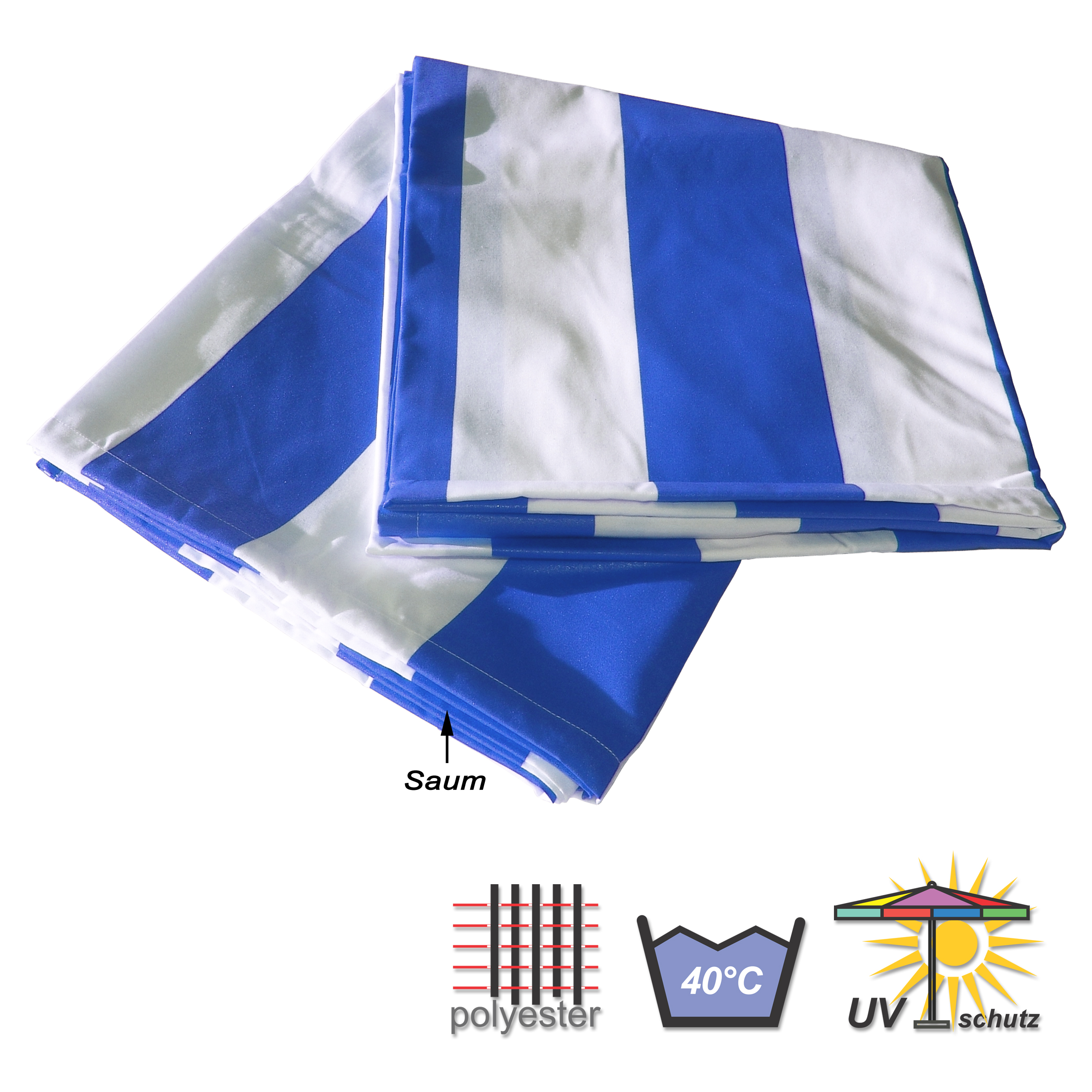 270x275 cm Pergola Komplett Set mit 20 Laufhaken Seilspannmarkise blau weiss ca 
